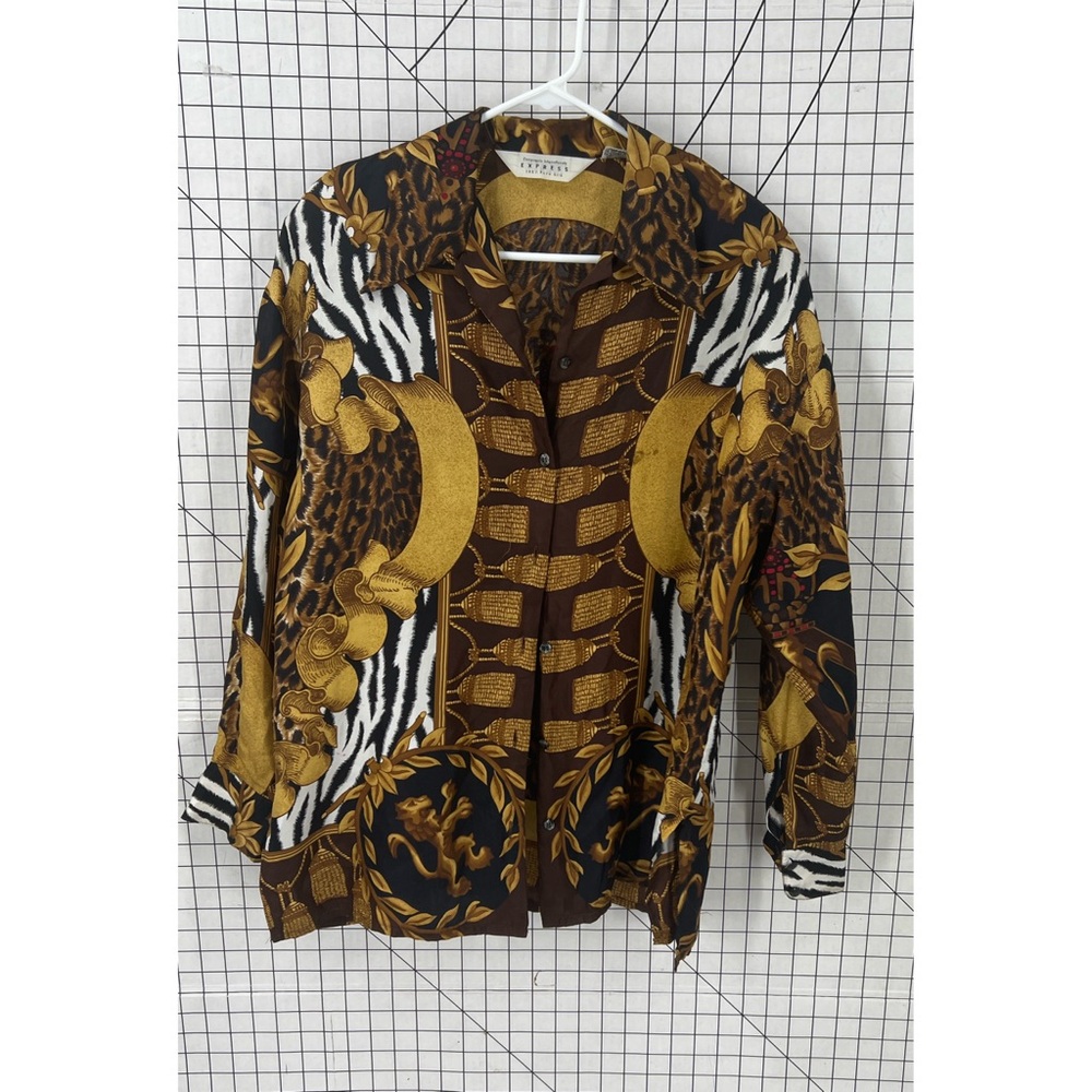 Express vintage Silk Button Down Shirt Size S